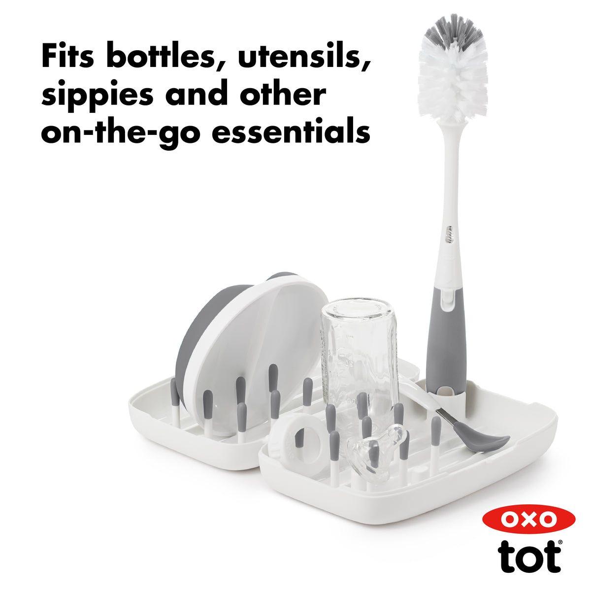 On The Go Drying Rack with Bottle Brush