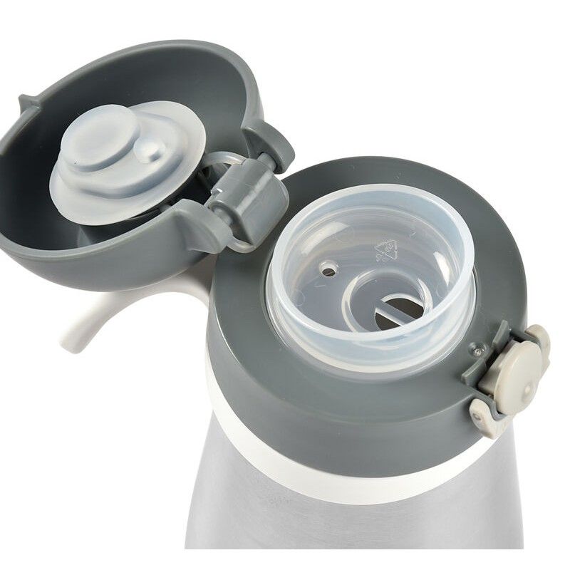 Beaba Stainless Steel Spout Bottle 350ml - Mineral Grey