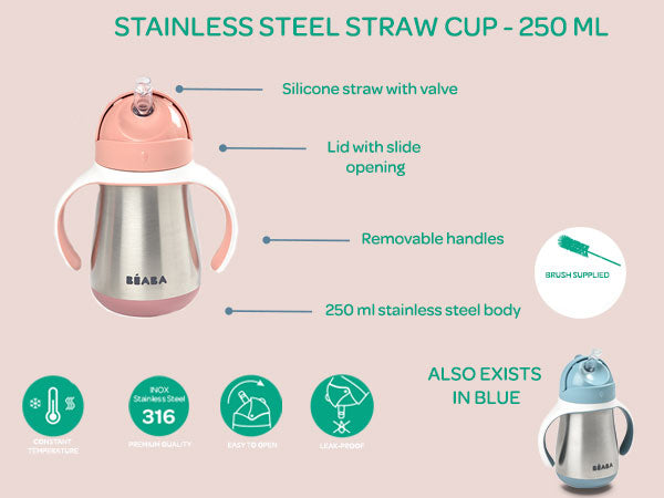 Stainless Steel Straw Cup 250ml