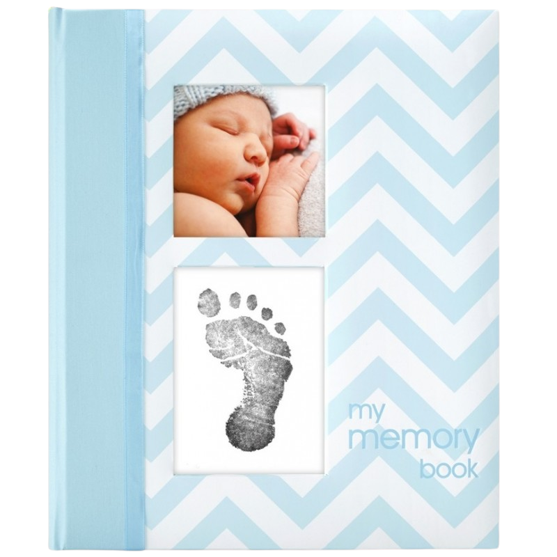 Pearhead Chevron Baby Book - Blue