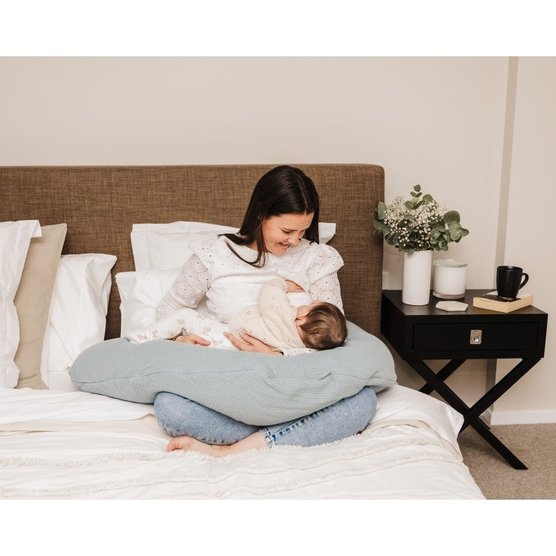 Theraline Pregnancy Pillow - Misty Blue Fine Knit