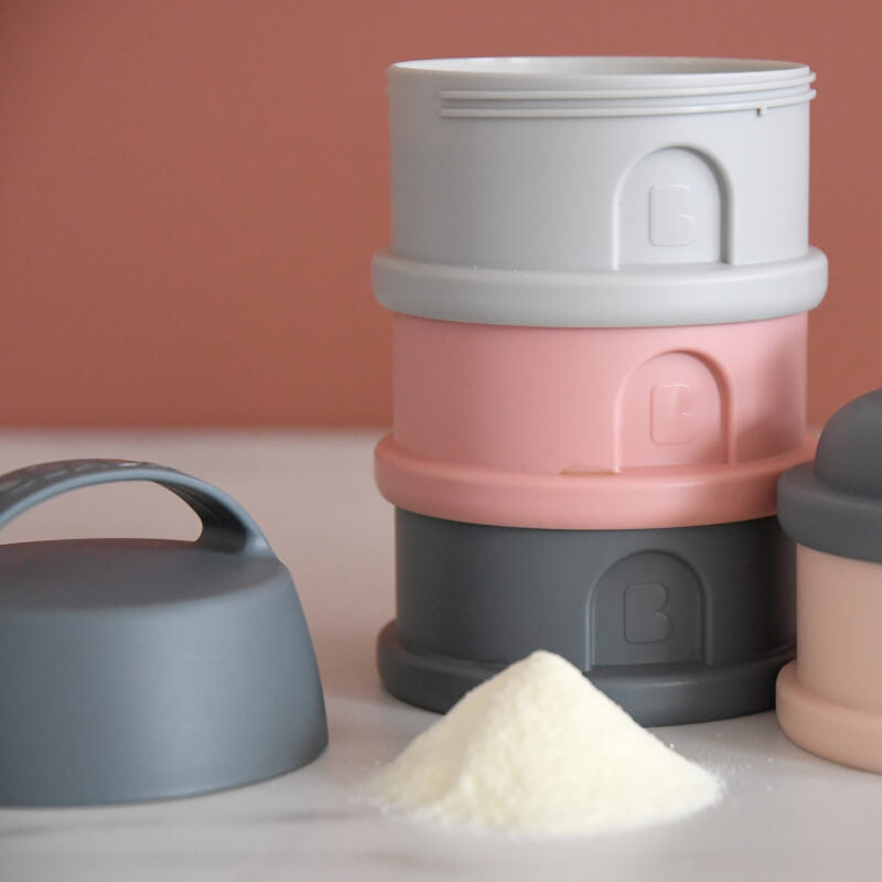 Beaba Formula & Snacks Container - Mineral Grey/Pink