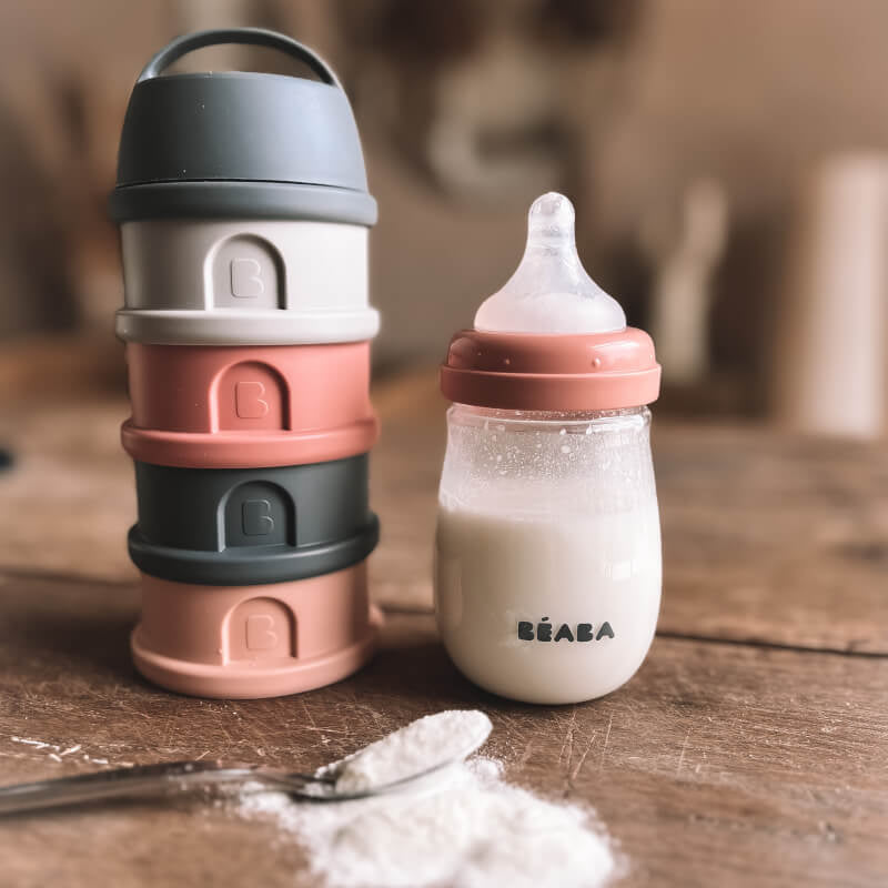 Beaba Formula & Snacks Container - Mineral Grey/Pink