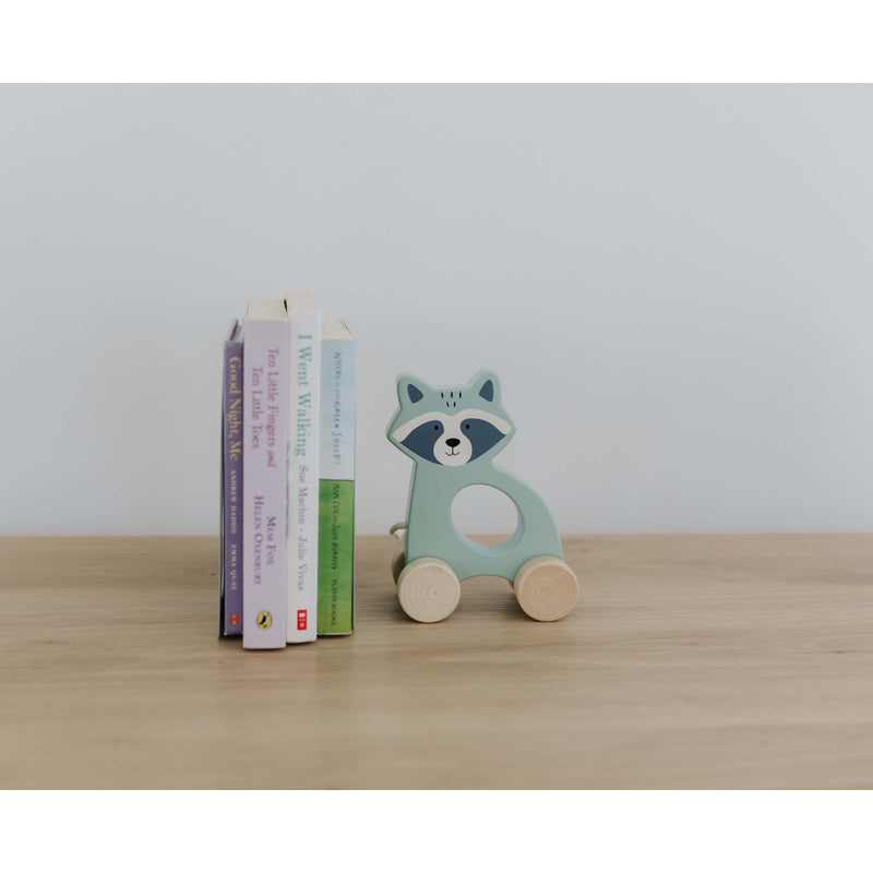 Bubble Wooden Raccoon Pull Along Toy