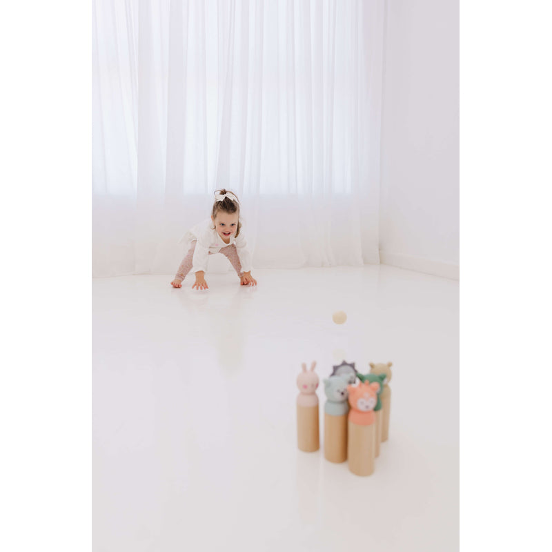 Bubble Wooden Animal Bowling Set