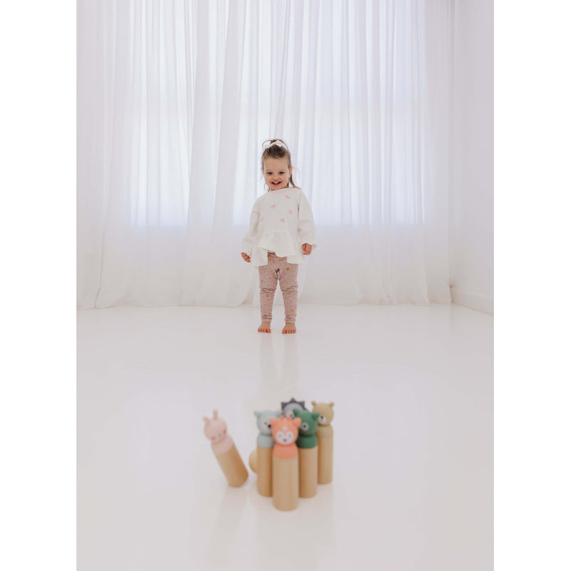 Bubble Wooden Animal Bowling Set