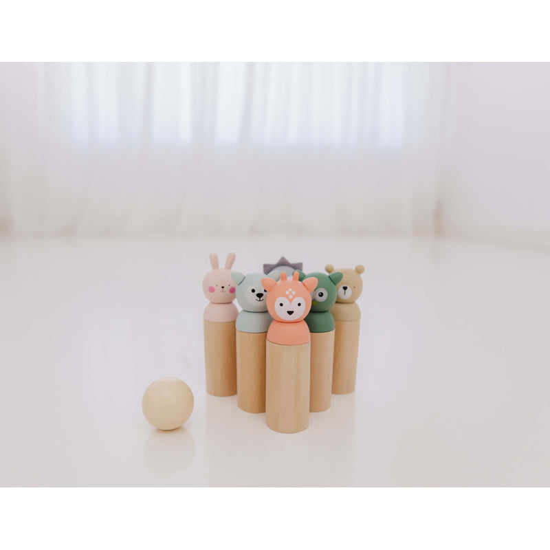 Bubble Wooden Animal Bowling Set