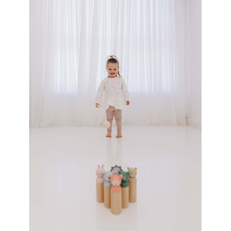 Bubble Wooden Animal Bowling Set