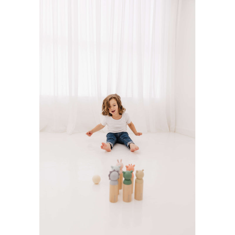 Bubble Wooden Animal Bowling Set