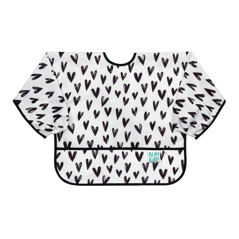 Bumkins Waterproof Sleeved Bib - Hearts