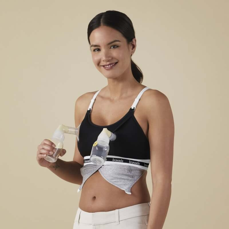 Bravado Designs Clip and Pump Sustainable Hands-Free Nursing Bra Accessory - Black