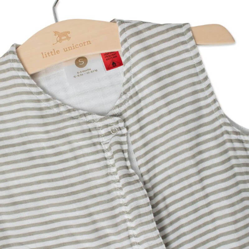 Little Unicorn Grey Stripe Muslin Sleeping Bag