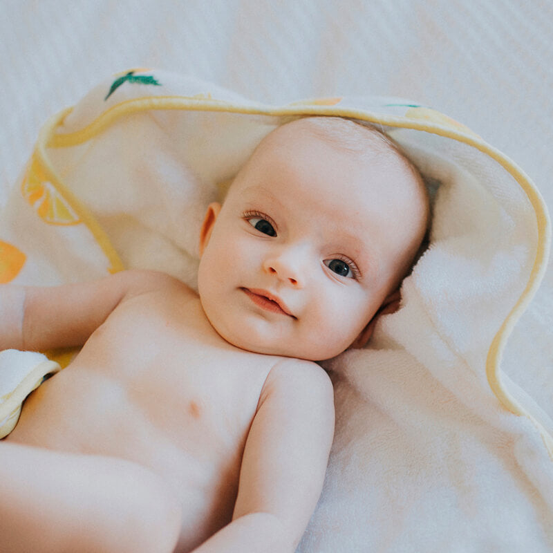 Little Unicorn Hooded Towel & Wash Cloth - Lemon