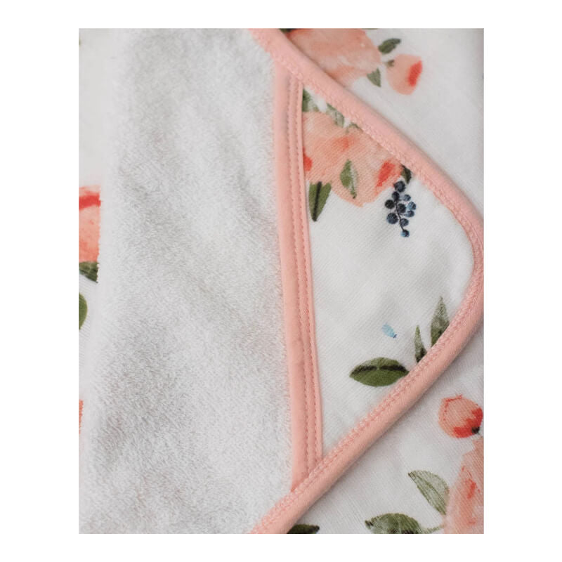 Little Unicorn Hooded Towel & Wash Cloth - Watercolour Roses