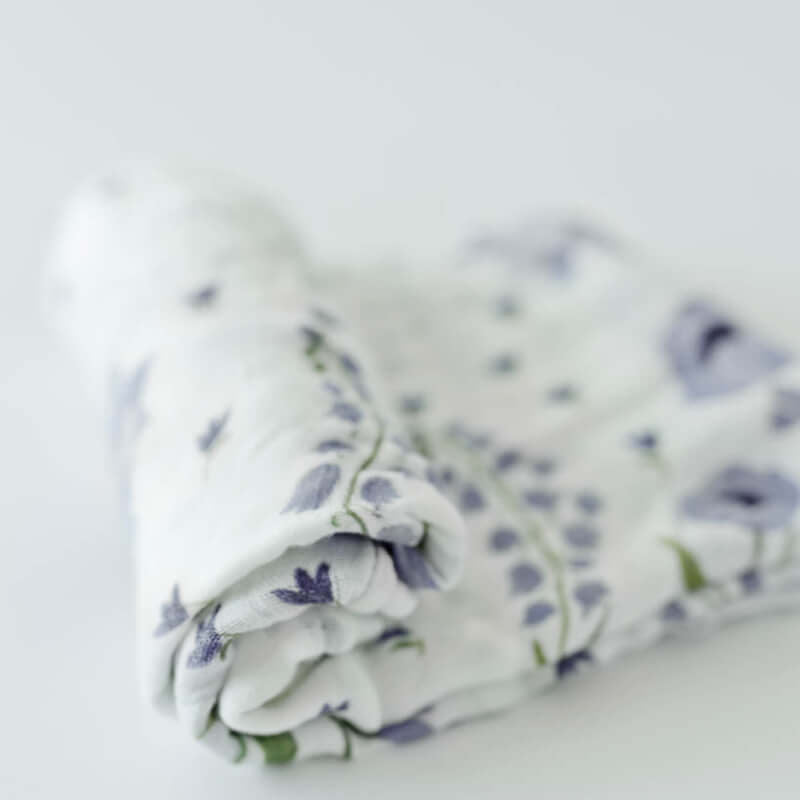 Little Unicorn Muslin Swaddle - Blue Windflower