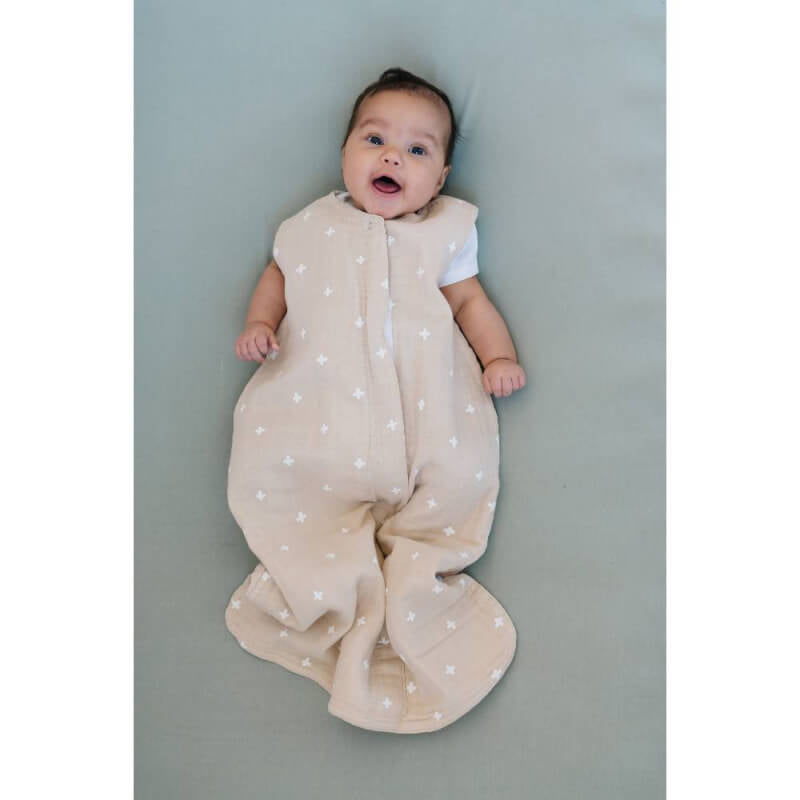 Little Unicorn Taupe Cross Muslin Sleeping Bag