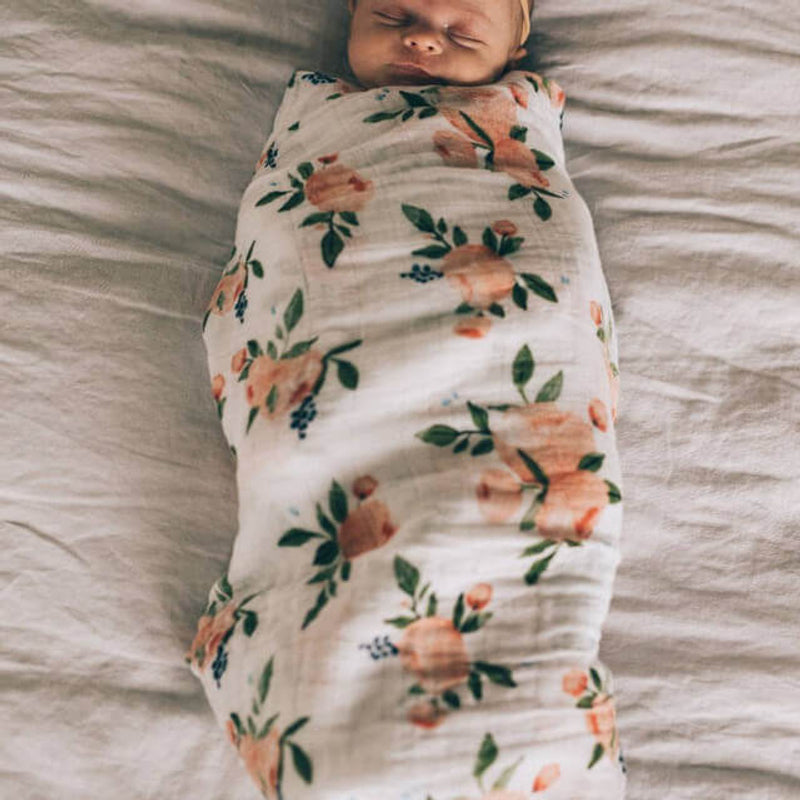 Little Unicorn Muslin Swaddle Set - Watercolour Roses