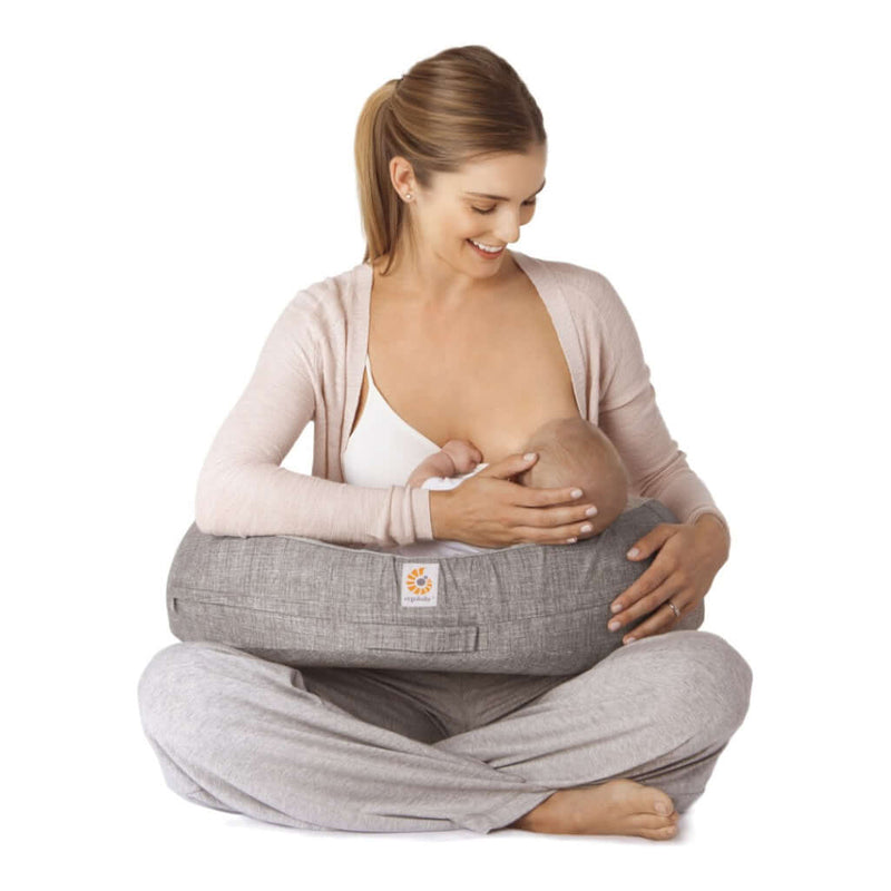Natural Curve Nursing Pillow - Heathered Grey