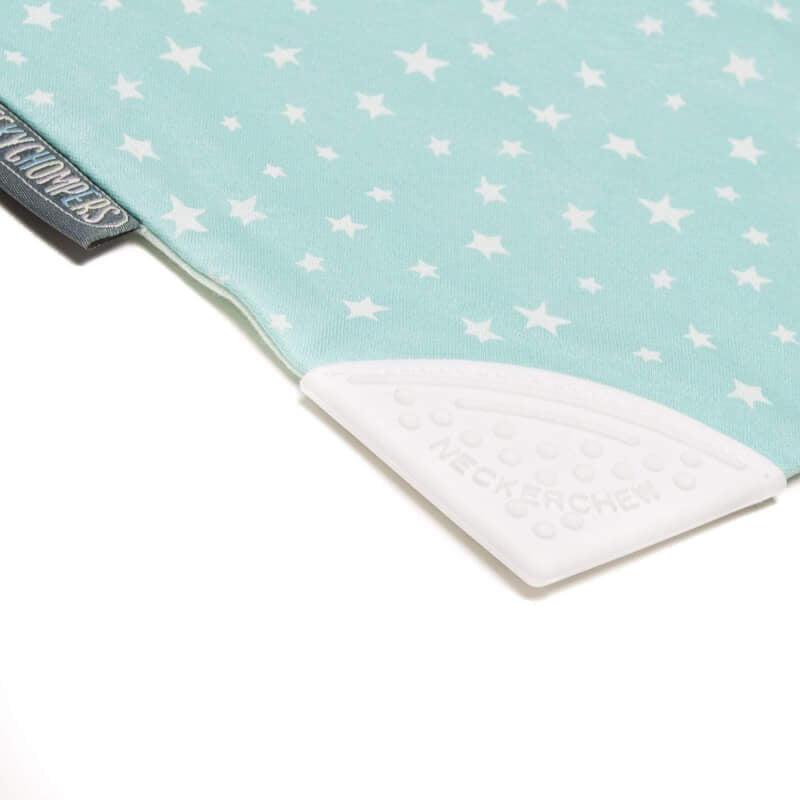 Cheeky Chompers Neckerchew Teething Dribble Bib - Sage Stars
