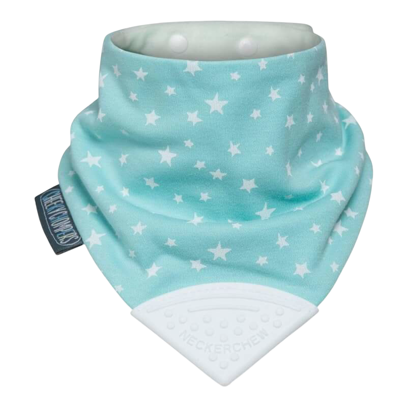 Cheeky Chompers Neckerchew Teething Dribble Bib - Sage Stars