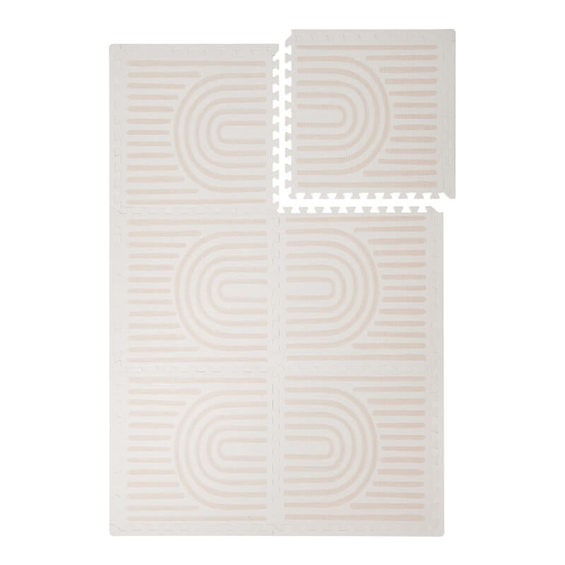 Toddlekind Premium Foam Play Mats 120x180cm - Linear Collection - Linen