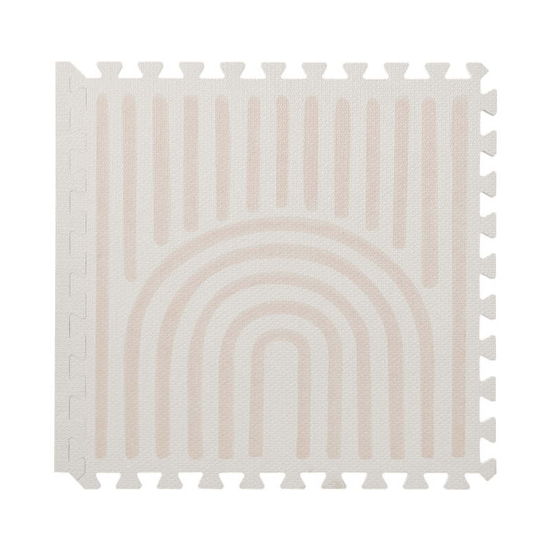 Toddlekind Premium Foam Play Mats 120x180cm - Linear Collection - Linen