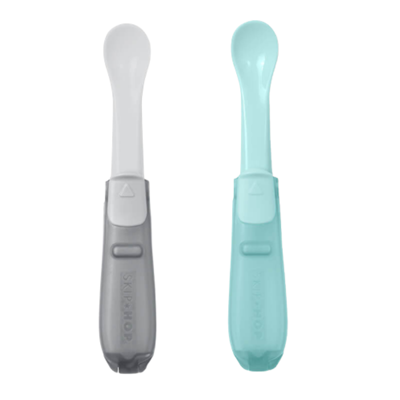 Skip Hop Easy-Fold Travel Spoons - Grey & Soft Teal (2-Pack)