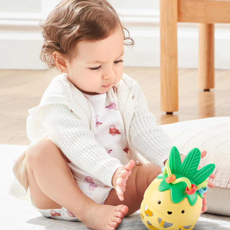 Skip Hop Farmstand Roll-Around Pineapple Rattle Baby Toy