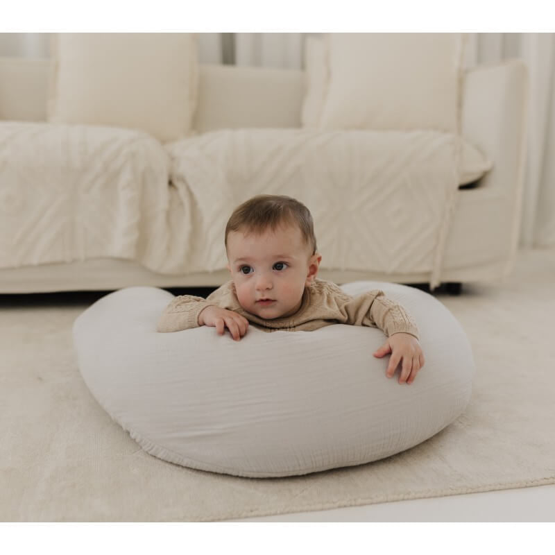 Maternity and Nursing Pillow - Light Grey Muslin