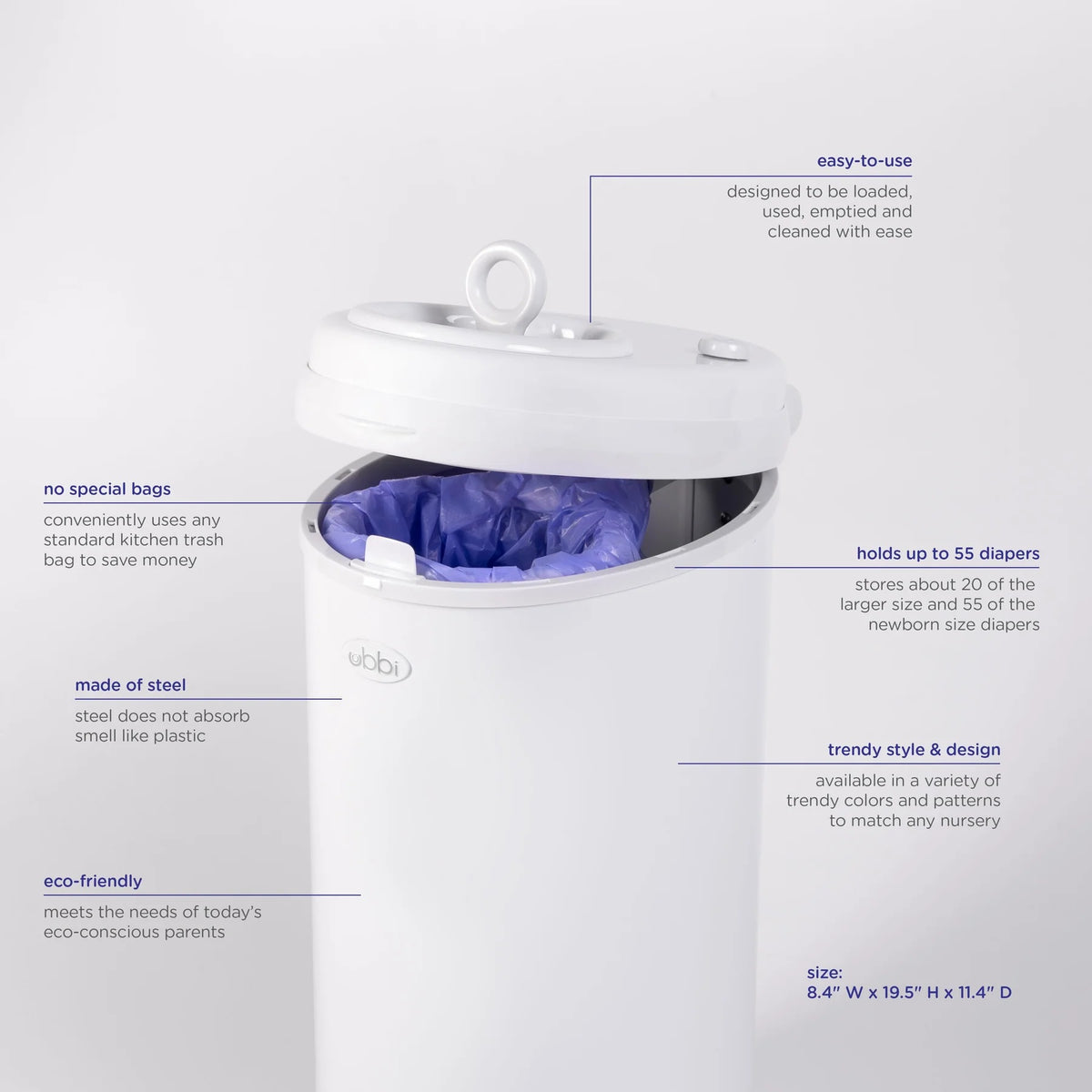 Nappy Bin - Matte Oat Milk
