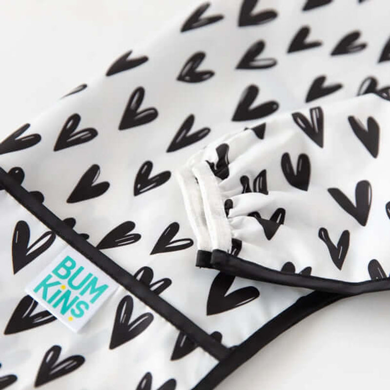 Bumkins Waterproof Sleeved Bib - Hearts