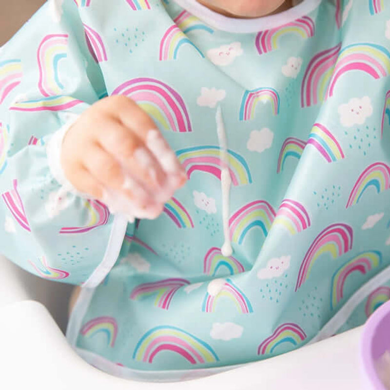 Bumkins Waterproof Sleeved Bib - Rainbows