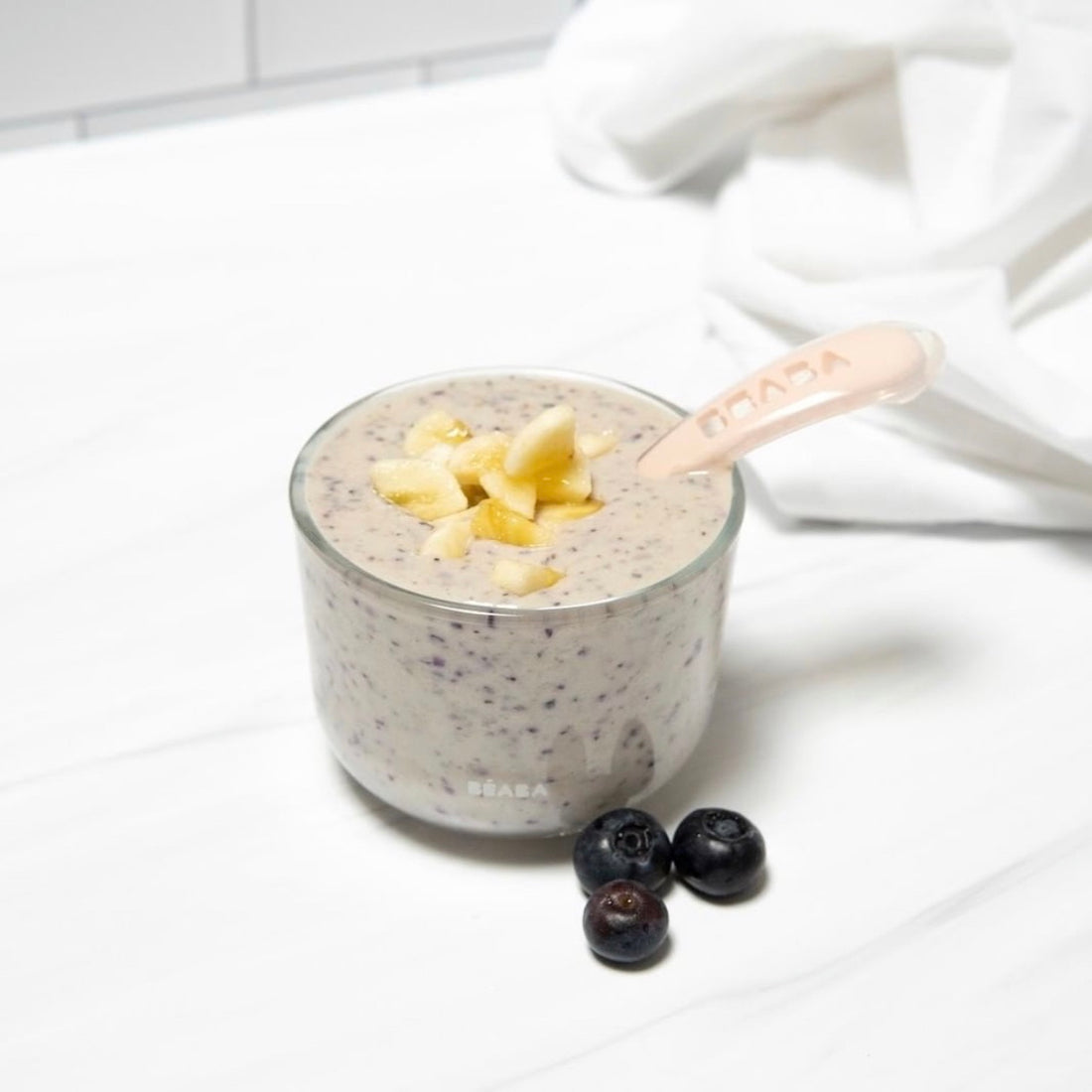 Baby's Blueberry Banana Yoghurt Puree