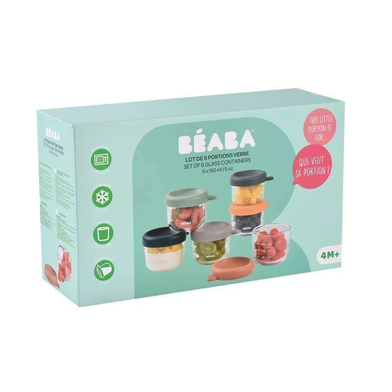 Beaba Glass & Silicone Containers 6 Pack - 150ml