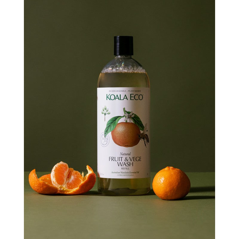 Koala Eco Natural Fruit & Vegetable Wash Mandarin Essential Oil - 1L Refill
