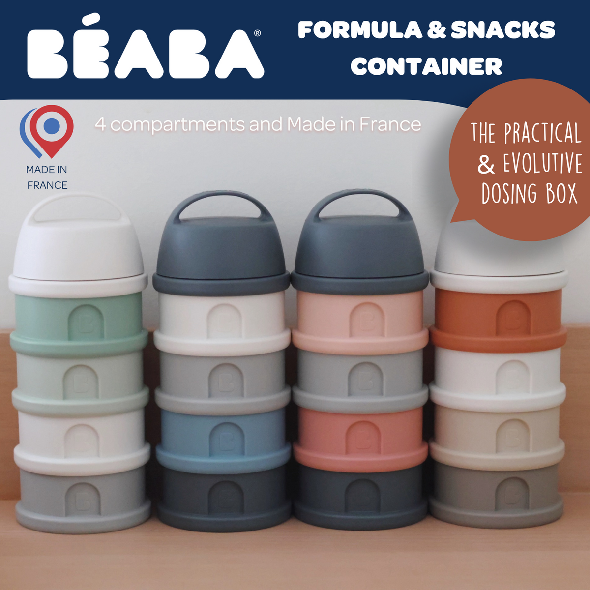 Formula & Snacks Container - Mineral Grey/Blue