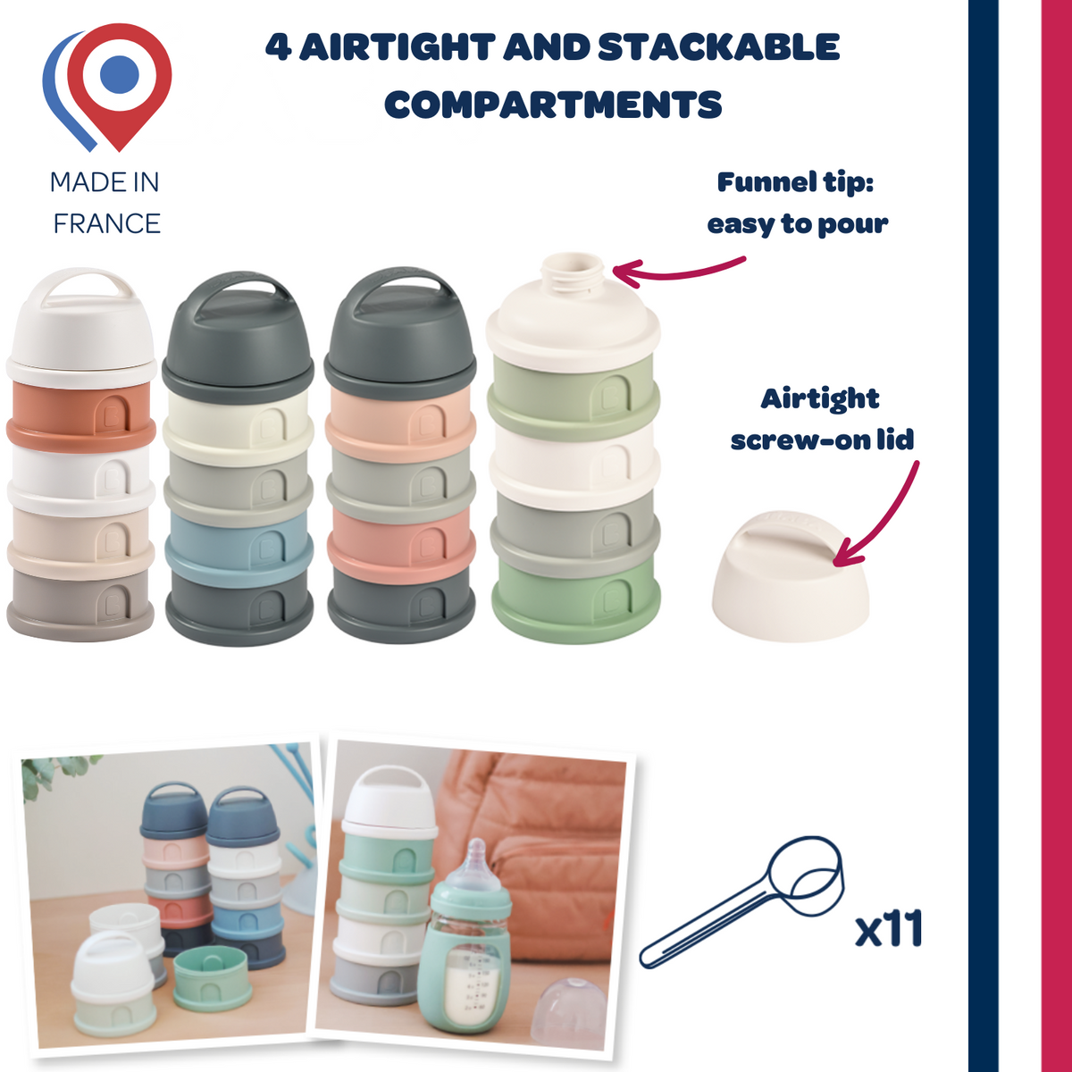 Formula & Snacks Container - Mineral Grey/Blue