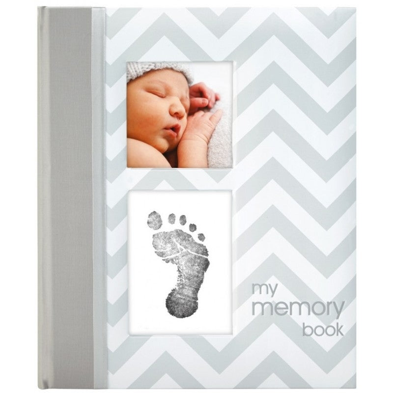 Pearhead Chevron Baby Book - Grey
