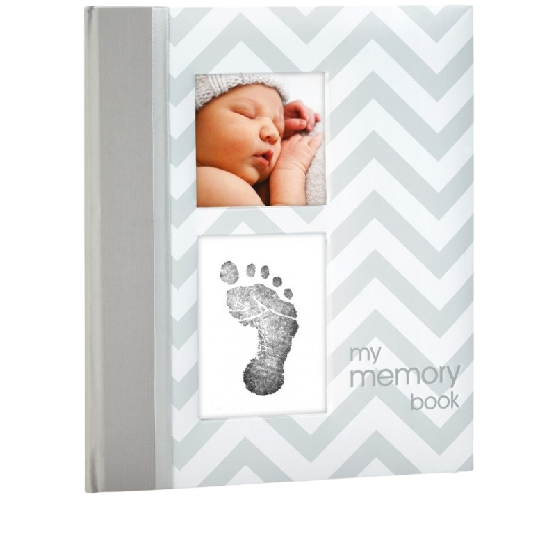 Pearhead Chevron Baby Book - Grey