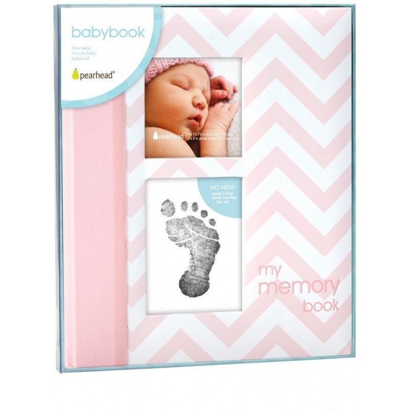 Pearhead Chevron Baby Book - Pink