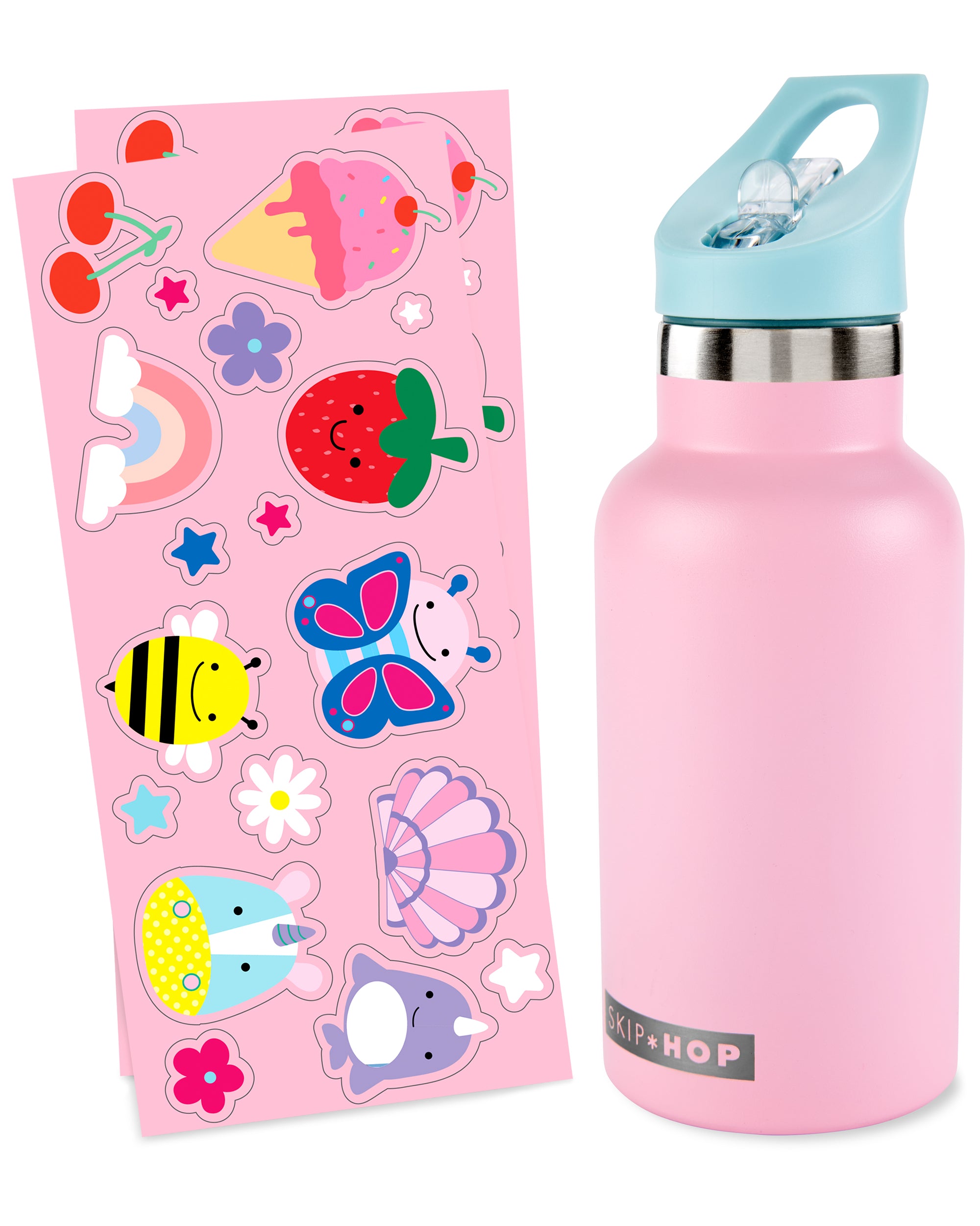 Skip Hop Stainless Steel Water Bottle - Pink