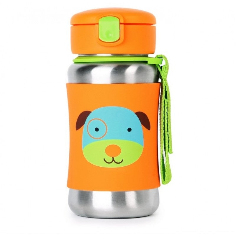 Skip Hop Zoo Stainless Steel Straw Bottle - Dog