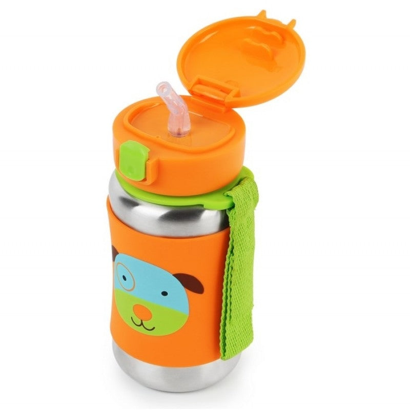 Skip Hop Zoo Stainless Steel Straw Bottle - Dog