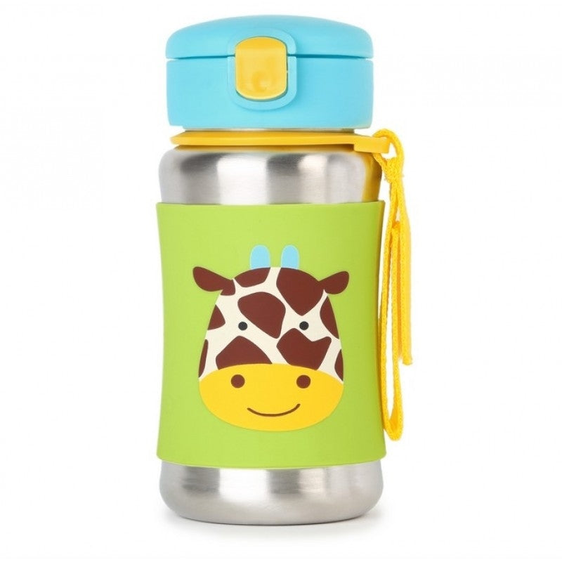 Skip Hop Zoo Stainless Steel Straw Bottle - Giraffe