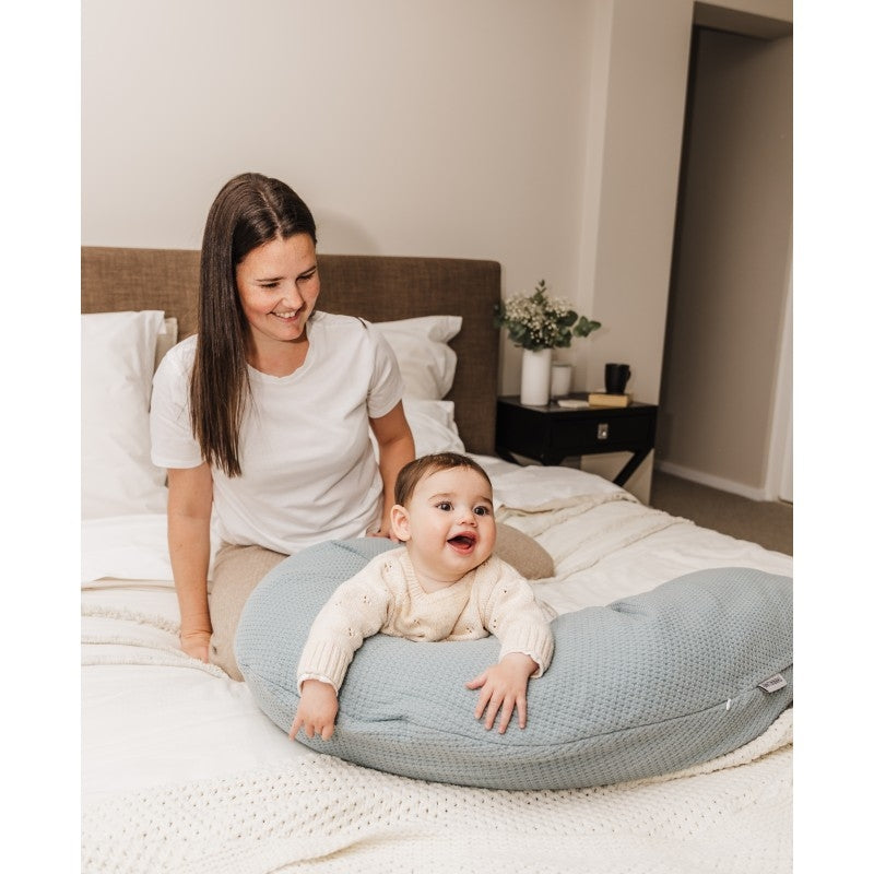 Theraline Pregnancy Pillow - Misty Blue Fine Knit
