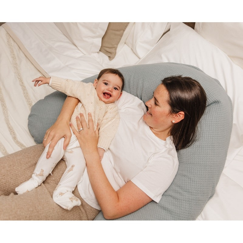 Theraline Pregnancy Pillow - Misty Blue Fine Knit