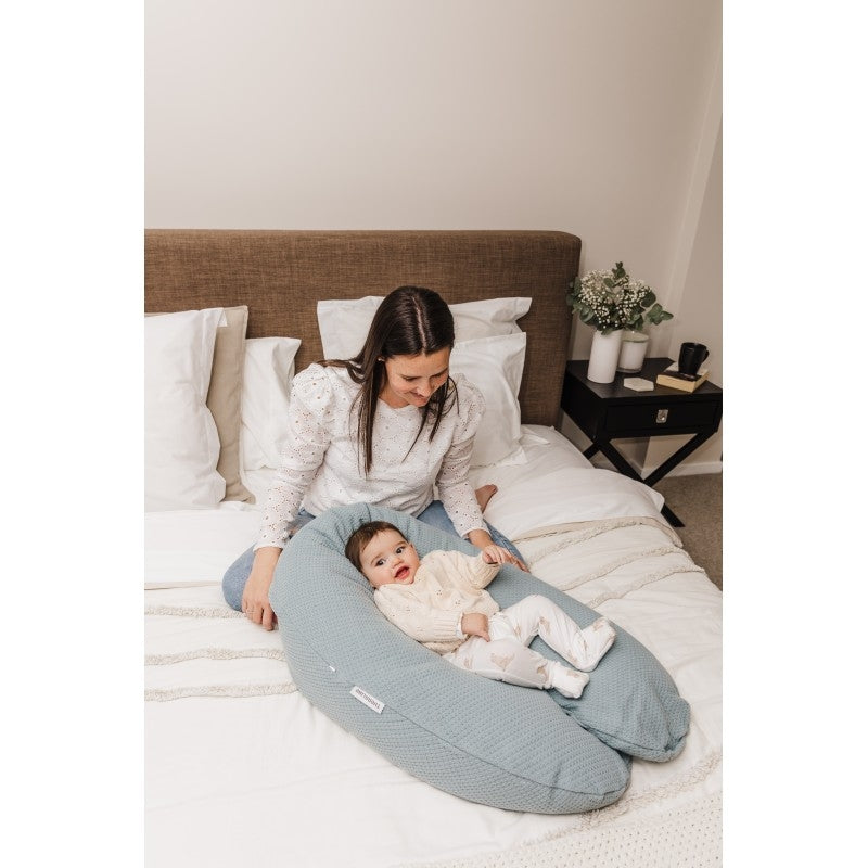 Theraline Pregnancy Pillow - Misty Blue Fine Knit