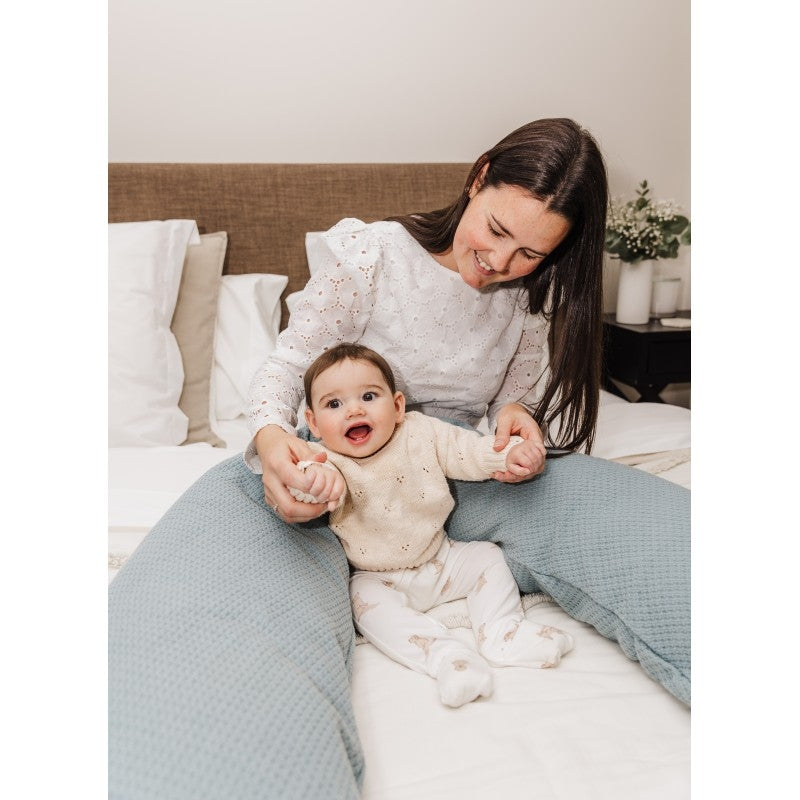 Theraline Pregnancy Pillow - Misty Blue Fine Knit