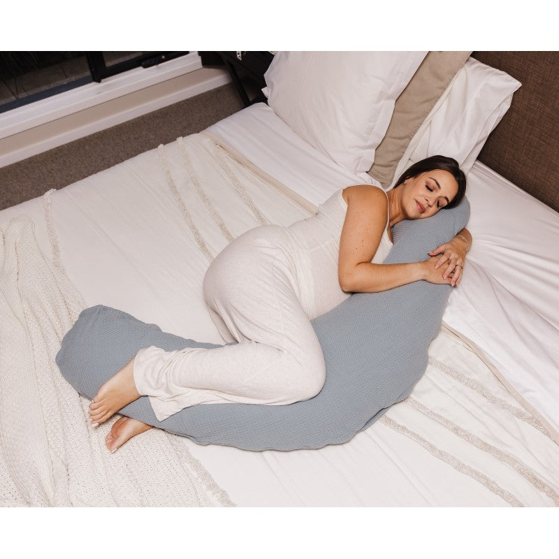 Theraline Pregnancy Pillow - Misty Blue Fine Knit