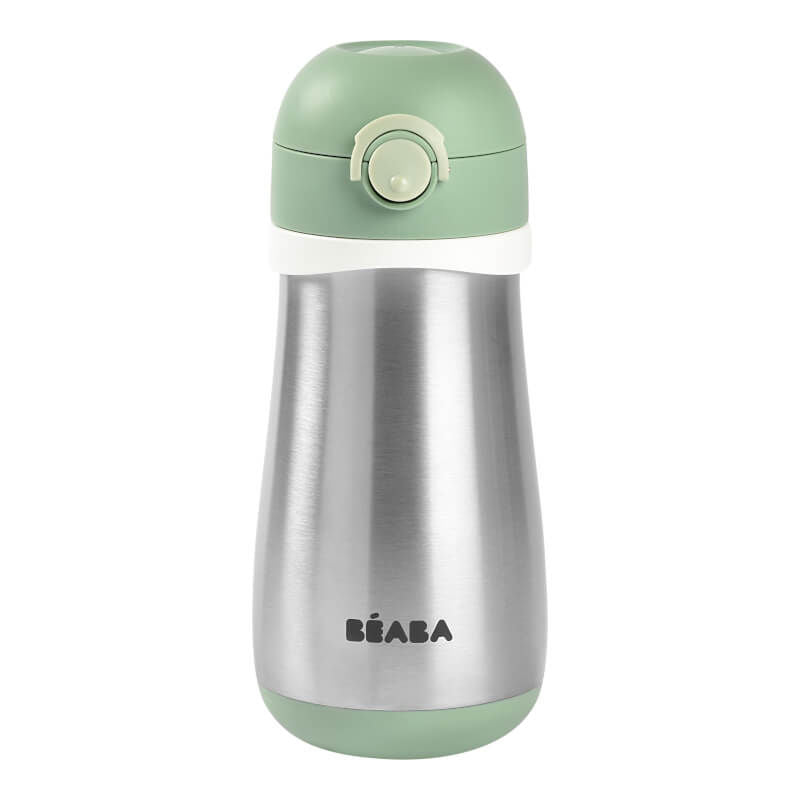 Beaba Stainless Steel Spout Bottle 350ml - Sage Green